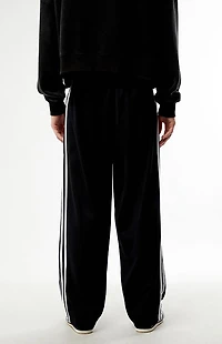 adidas Black Baggy Three Stripe Track Pants