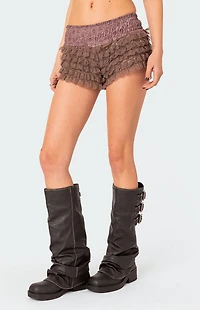 Edikted Janis Floral Ruffled Shorts