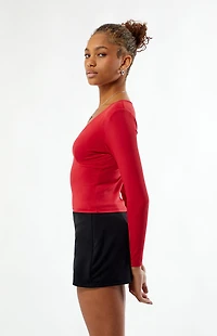 Your Favorite Gianna Plunge V-Neck Long Sleeve Top