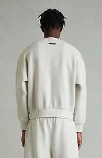 Fear of God ESSENTIALS Heather Oatmeal Embossed Classic Crew Neck Sweatshirt