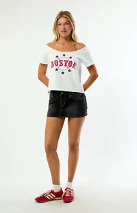 WILD COLLECTIVE x MLB Boston Red Sox Off-The-Shoulder T-Shirt