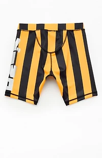 YIWO Yellow Striped Hardwear Biker Shorts