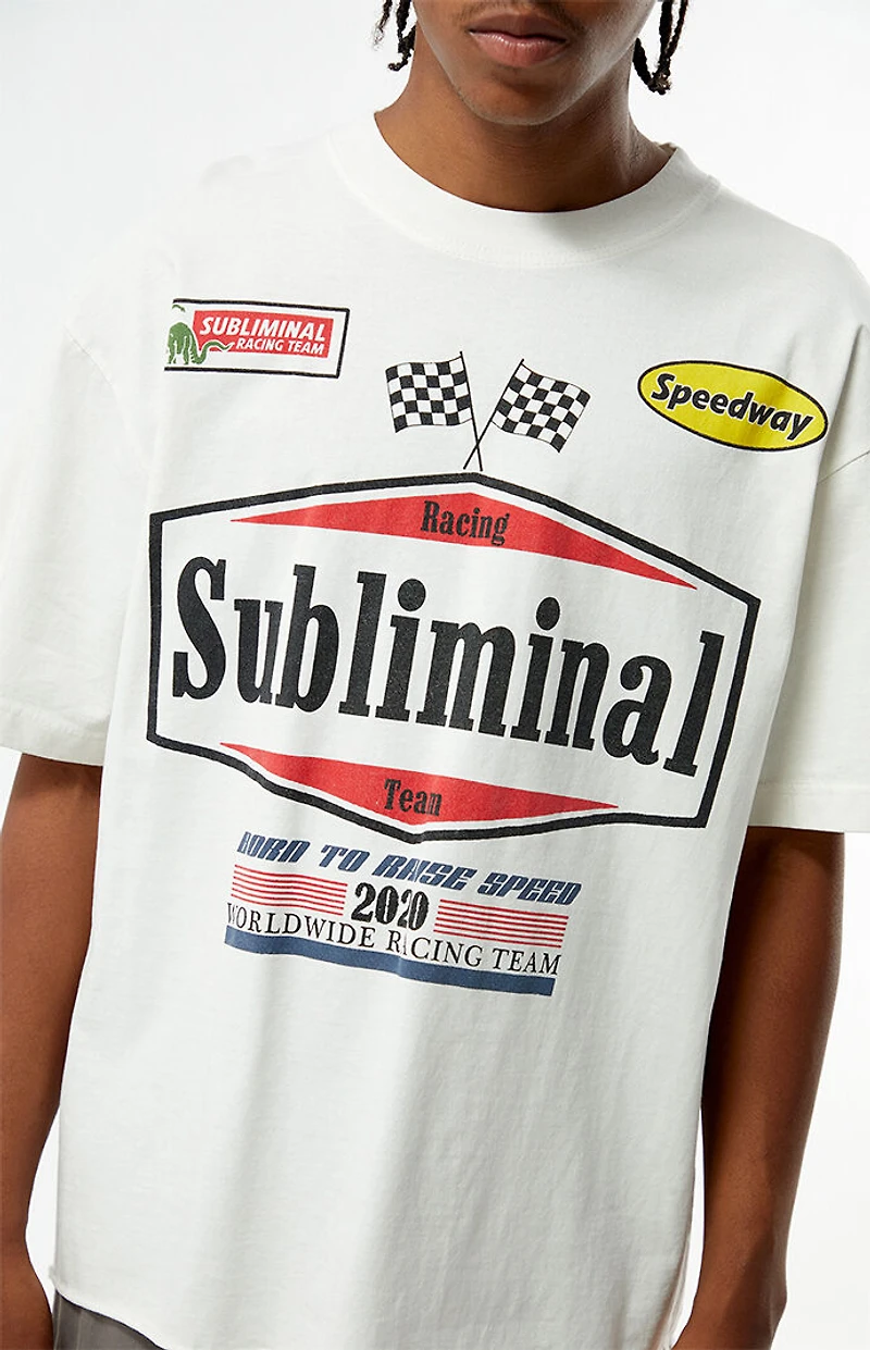 Pacsun Subliminal Racing Cropped T-Shirt