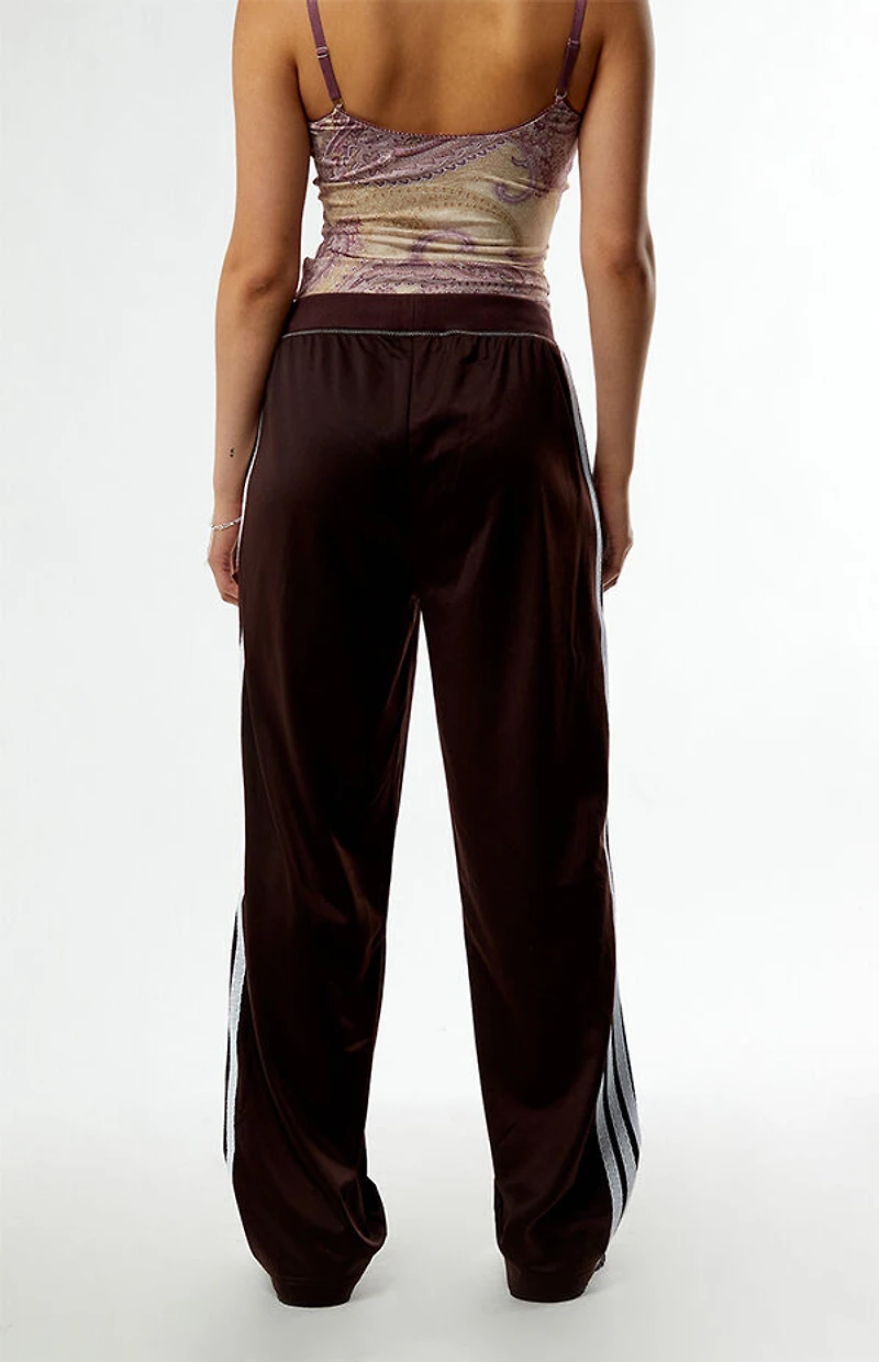 adidas Brown Tricot 3-Stripes Track Pants