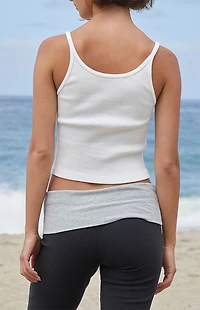 John Galt White Beyonca Cropped Tank Top