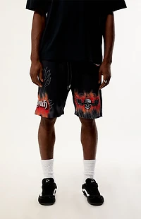 Von Dutch Skull Flame Mesh Shorts