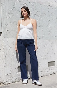 John Galt White Eyelet Tank Top