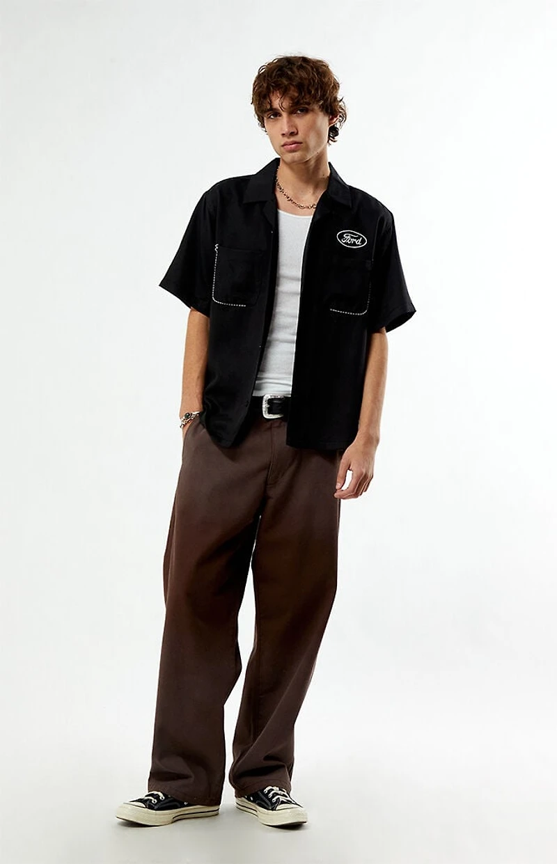 FORD Pick Stitch Cropped Camp Shirt