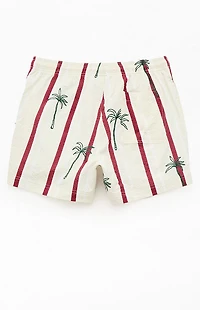 Pacsun Palm Striped Seersucker 4.5" Swim Trunks