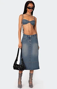 Edikted Lassy Washed Denim Bralette