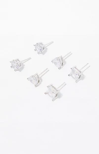 Pacsun 3 Pack Faux Diamond Stud Earrings