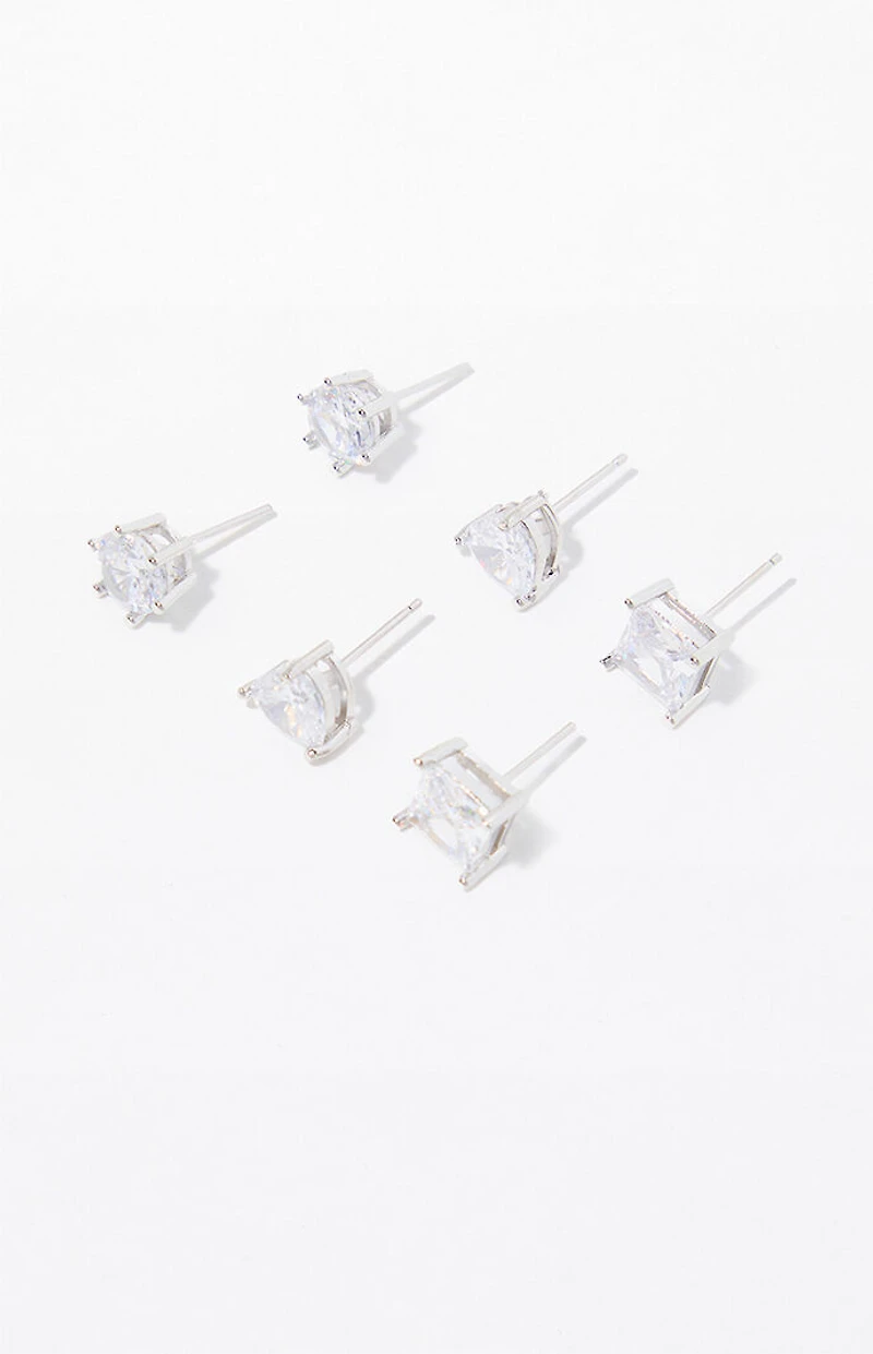 Pacsun 3 Pack Faux Diamond Stud Earrings
