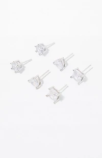 Pacsun 3 Pack Faux Diamond Stud Earrings