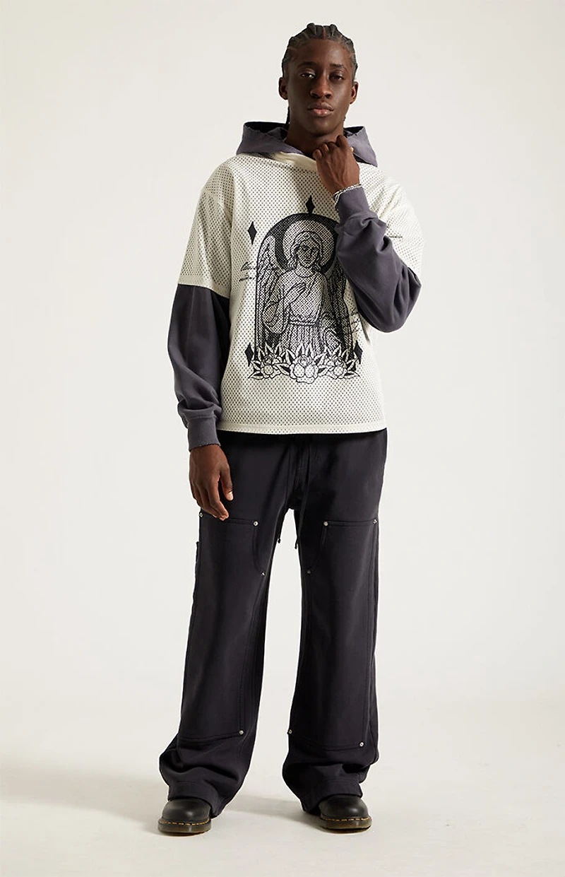 Pacsun Black Paneled Carpenter Fleece Extreme Baggy Sweatpants