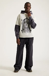 Pacsun Black Paneled Carpenter Fleece Extreme Baggy Sweatpants