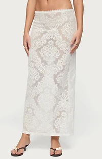 Edikted Violette Sheer Lace Maxi Skirt