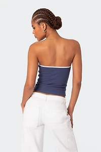 Edikted Kacey Strapless Waffle Top