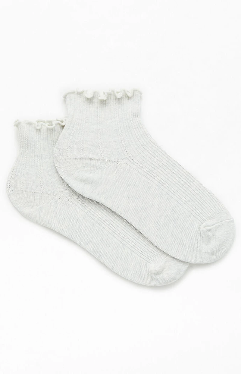 John Galt Ribbed Ruffle Ankle Socks