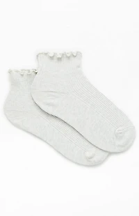 John Galt Ribbed Ruffle Ankle Socks