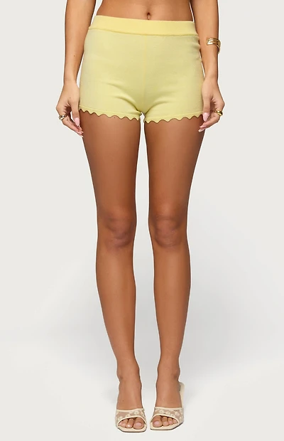 Edikted Rosie Scalloped Knit Shorts