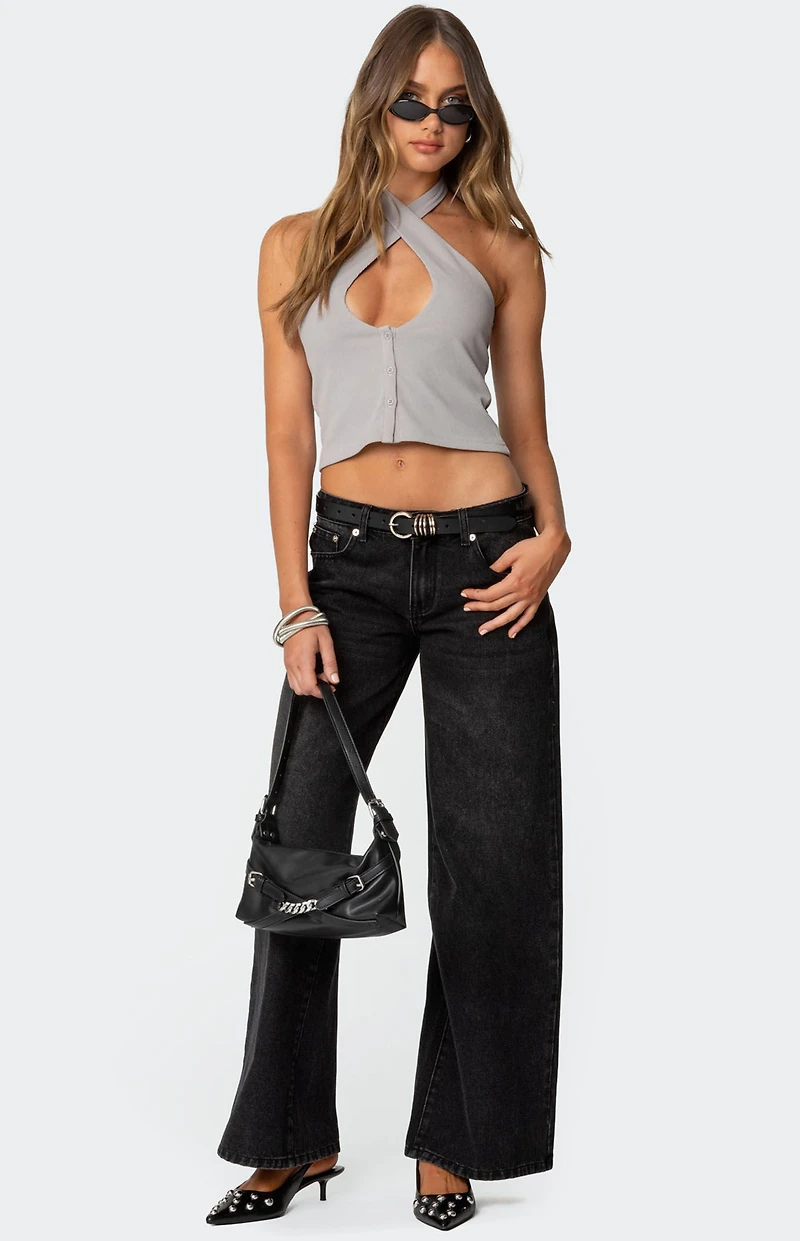 Edikted Reissa Criss Cross Halter Top