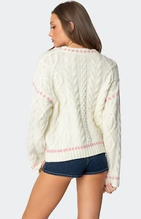 Edikted Eleni Cable Knit Sweater