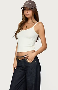 Edikted Aspyn V Neck Ribbed Tank Top