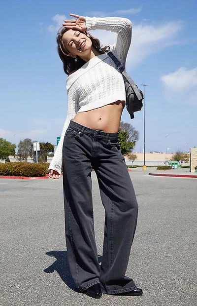 Pacsun Casey Low Rise Baggy Jeans Washed Black