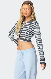 Edikted Giulia Stripey Ribbed Knit Top