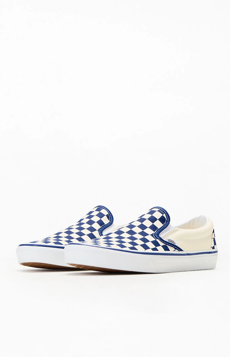 Vans Blue & White Checkerboard Classic Slip-On Shoes