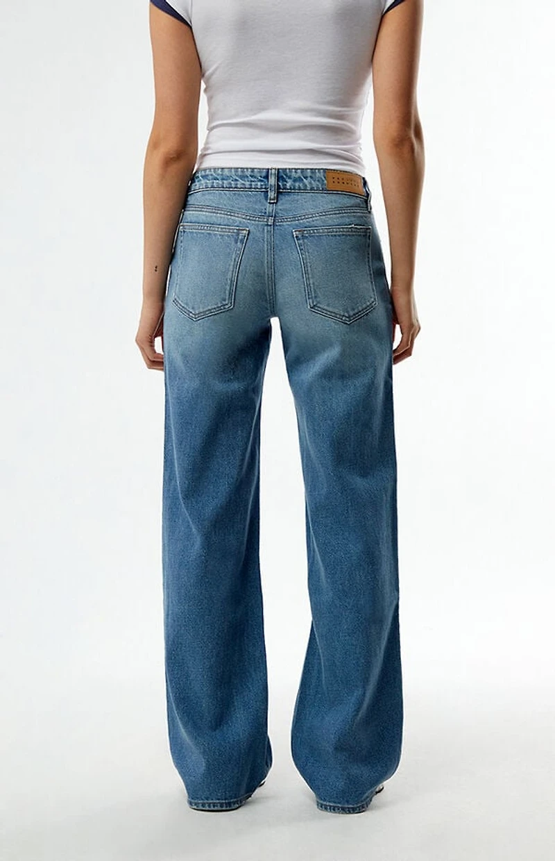 Pacsun Zoe Low Rise Girlfriend Jeans Medium Blue
