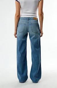 Pacsun Zoe Low Rise Girlfriend Jeans Medium Blue