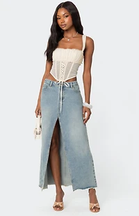 Edikted Dafne Gathered Sheer Mesh