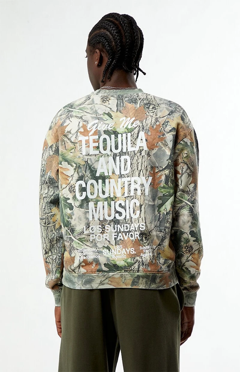 Los Sundays Camo Tequila Country Music Crew Neck Sweatshirt