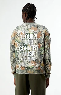 Los Sundays Camo Tequila Country Music Crew Neck Sweatshirt