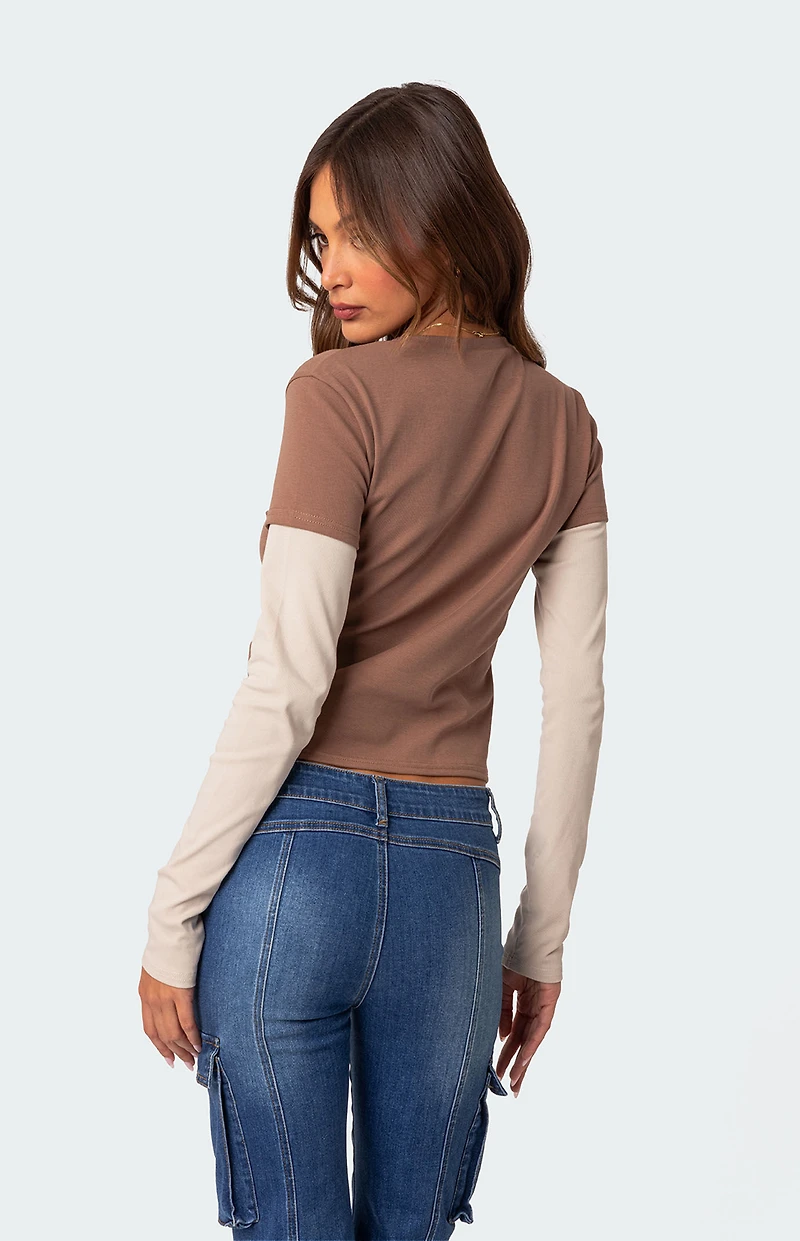 Edikted Mood Layered Long Sleeve T-Shirt