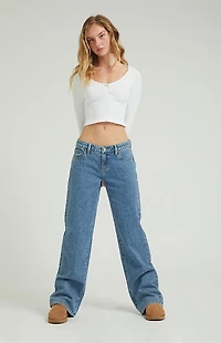 Pacsun Zoe Low Rise Girlfriend Jeans Medium Wash
