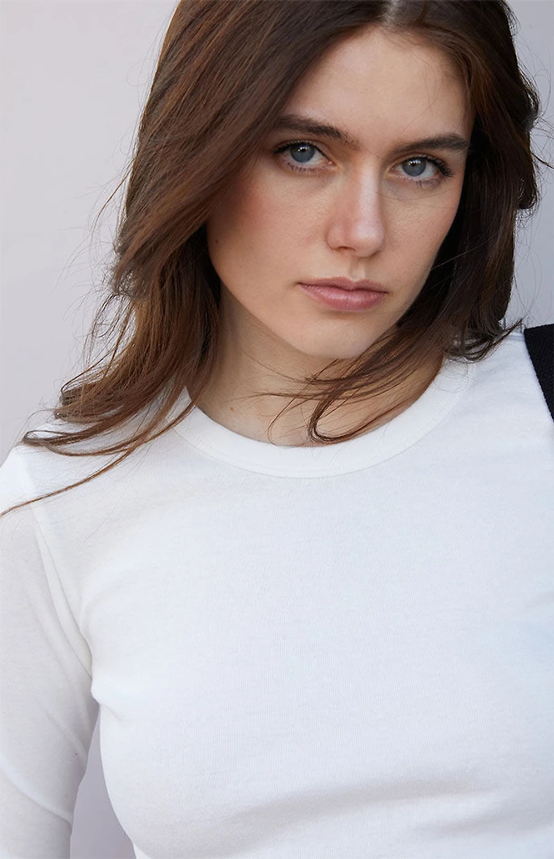 John Galt White Tori Thermal Long Sleeve Top