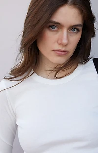 John Galt White Tori Thermal Long Sleeve Top