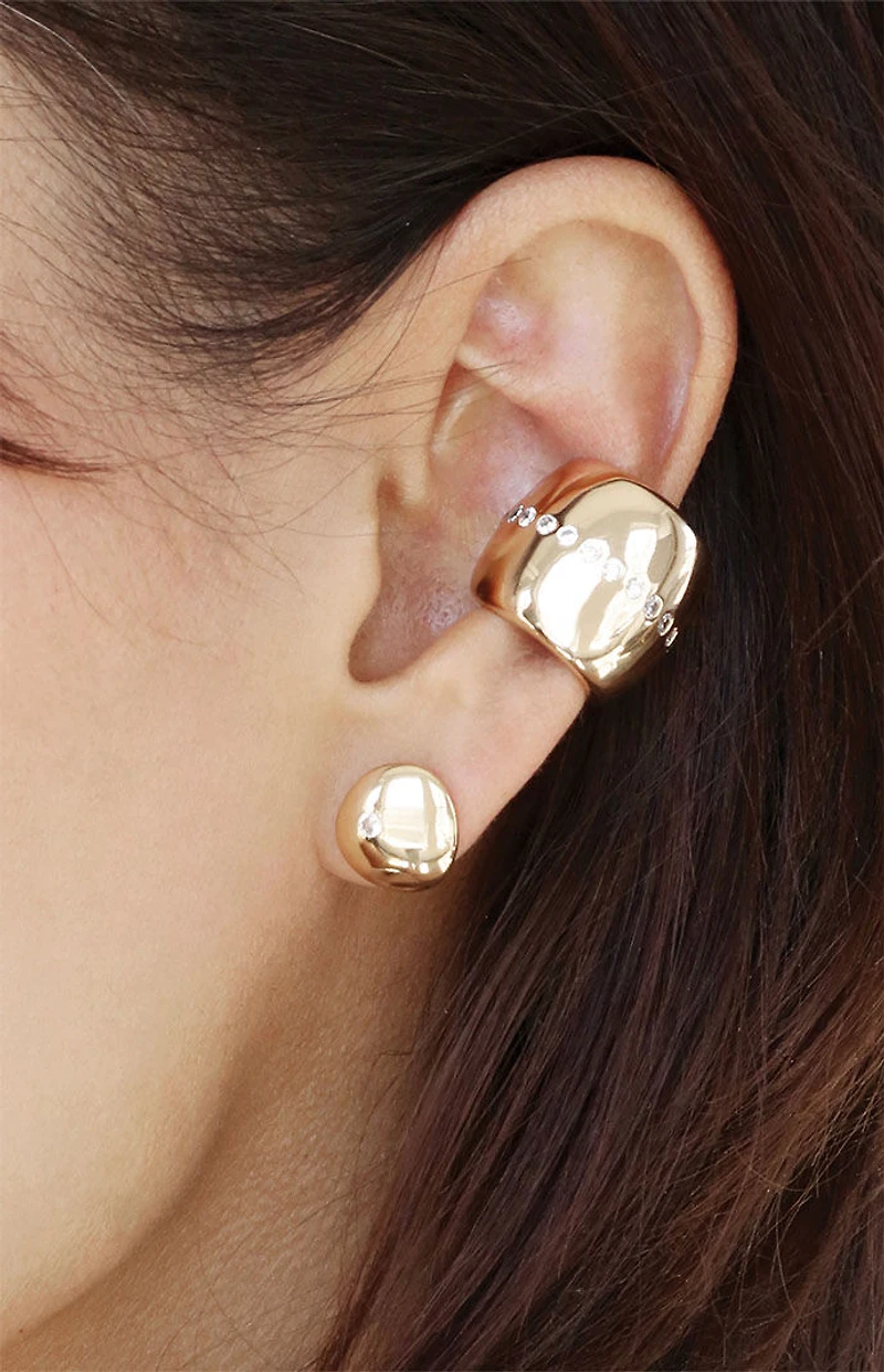 Ettika Center Crystal Line Chunky Ear Cuff