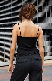 John Galt Black Mesh Tank Top