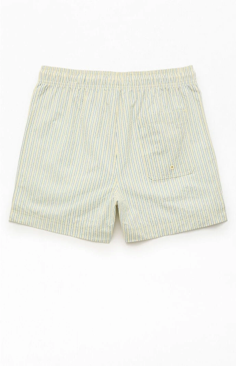 Pacsun Smiley Stripe Seersucker 4.5" Swim Trunks