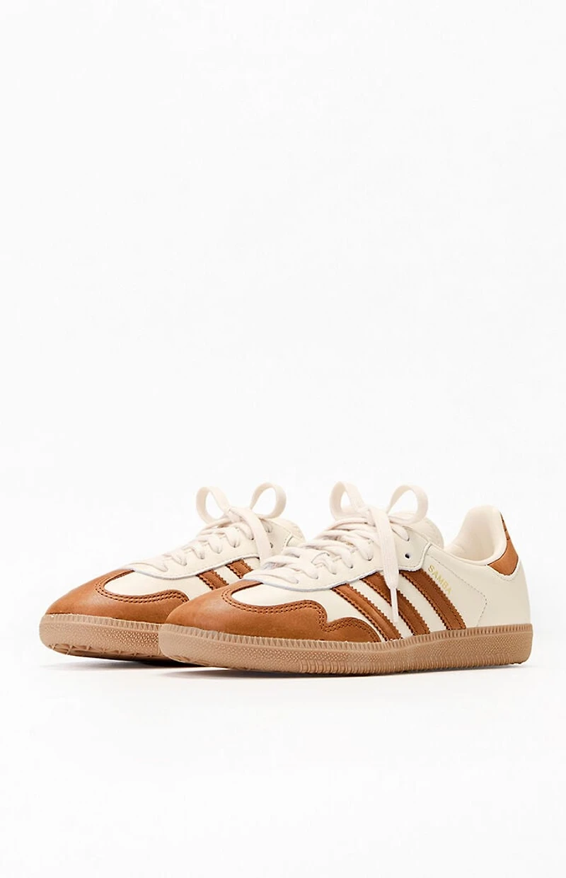 adidas Women's Cream & Brown Samba OG Sneakers