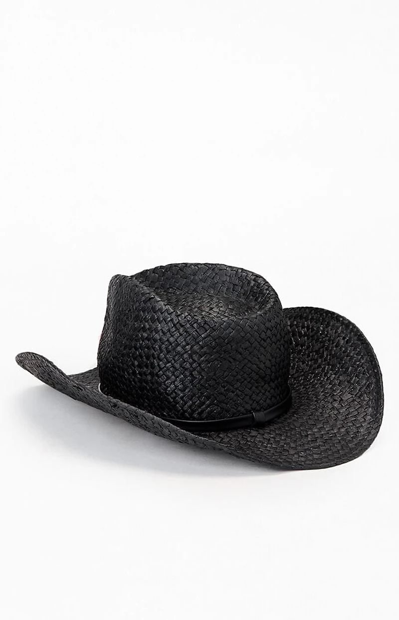 Von Dutch Black Straw Cowboy Hat