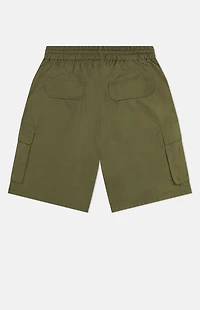 WeSC Olive Nylon Wind Cargo Shorts