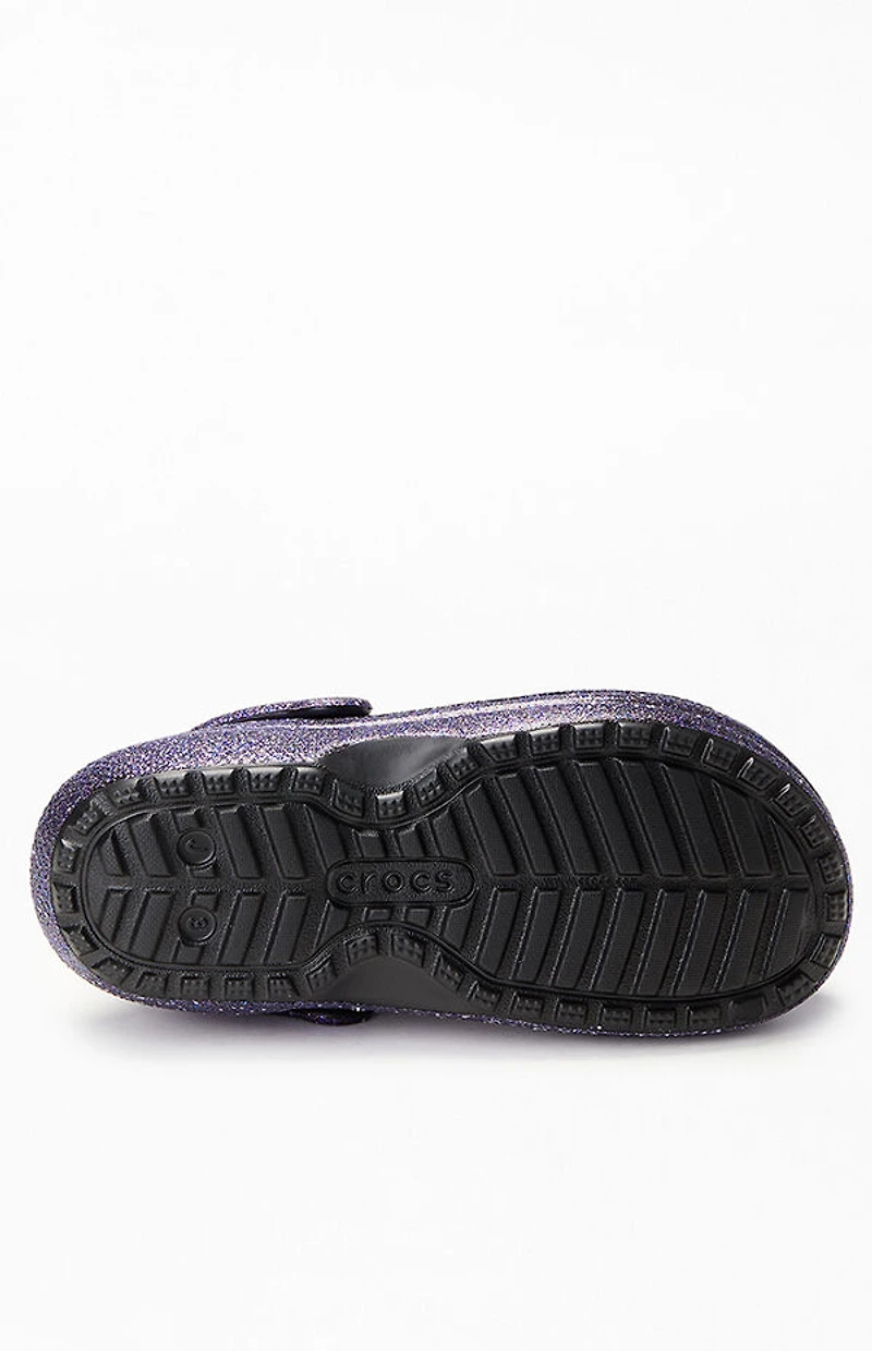 Crocs Kids Classic Lined Space Glitter Glow The Dark Clogs