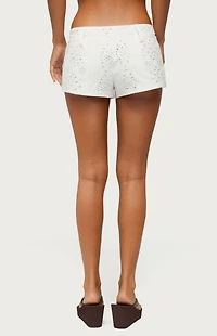 Edikted Wynell Eyelet Micro Shorts