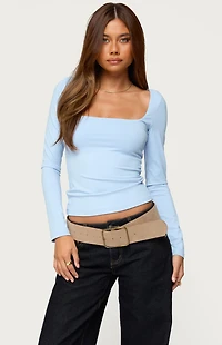 Edikted Lovie Fitted Square Neck Top