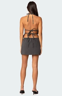 Edikted Tie Back Halter Mini Dress