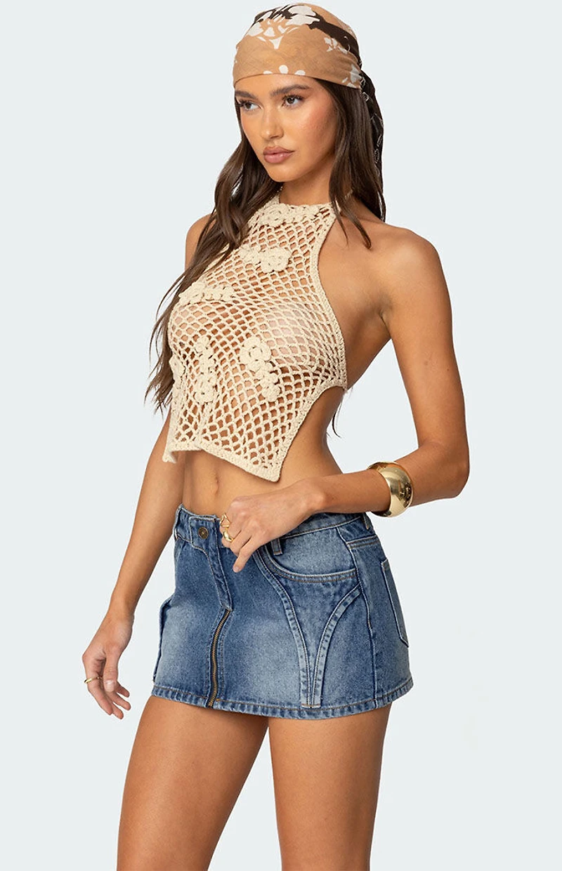 Edikted Syd Backless Crochet Top